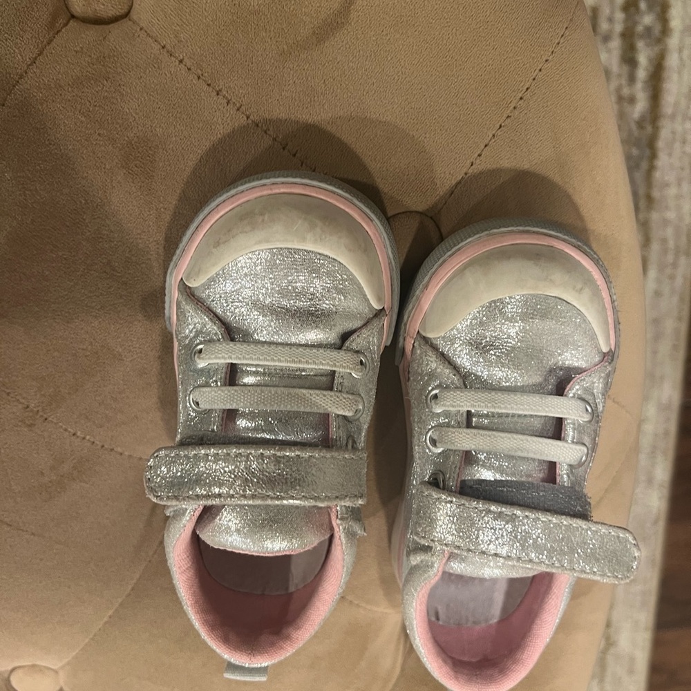 See Kai Run Silver and Pink Baby Girl Shoes